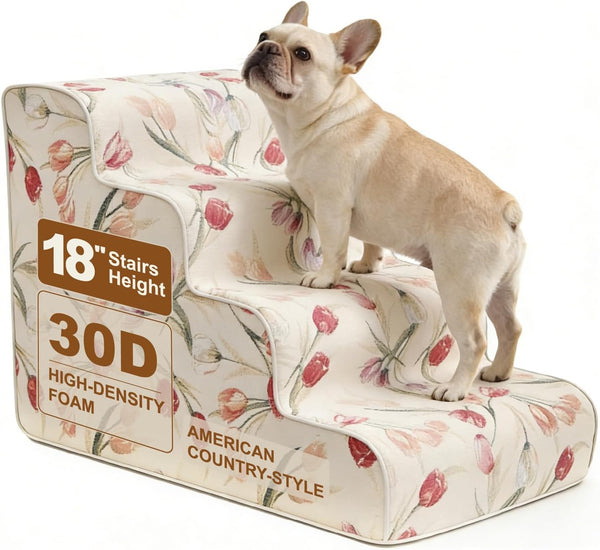 Dog Stairs for Bed & Couch 18" H, 4-Step Extra Long Dog