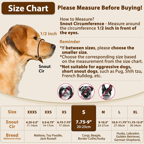 Crazy Felix Nylon Dog Muzzle for Small Medium Large Dogs, Air Mesh Breathable Pet Mouth Guard for Anti-Biting (S, Grey)
