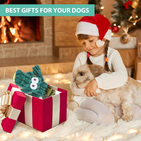 Squeaky Dog Toys for Large Dogs, Plush Stuffed Pet Toys with Crinkle Paper, Interactive Tug of War Toys
