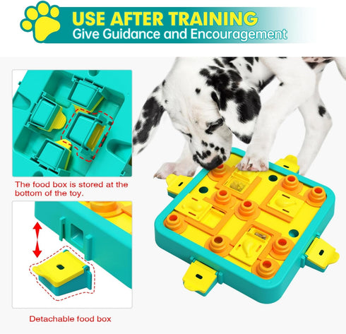 3 1 Dog Puzzle Toy Mental Stimulation - Level in Dogs Food Feeder Puzzle, Dog Treat Puzzle Feeder (Advanced-Blue Board)