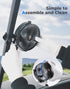 KEMIMOTO Golf Cart Clip Fan with Long Battery Life, 5 Speeds, 360 Degree Rotation, USB Power, Timer, Compatible with