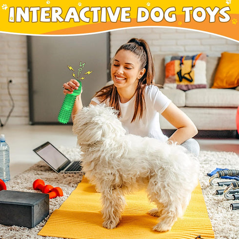 Christmas Dog Gifts, Rubber Dog Squeaky Toys for Small Dogs, Dog Toothbrush for Teething Cleaning