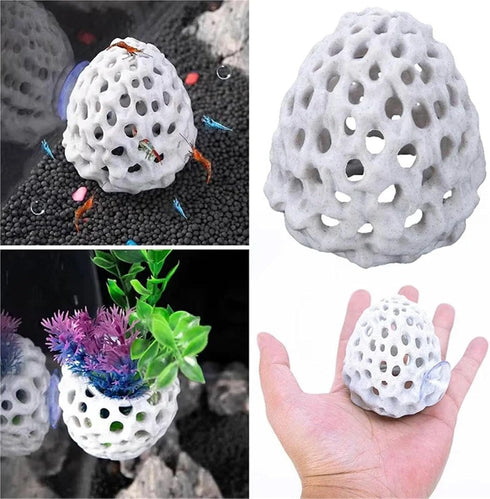 Bingche 3pcs Shrimp Dome Hiding Habitat Aquarium Beta Fish Tank Tunnel Hole Decoration Accessories