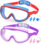 KAILIMENG Kids Swim Goggles, 2 Pack Anti-Fog Anti-UV Swimming Goggles for Ages 3-15