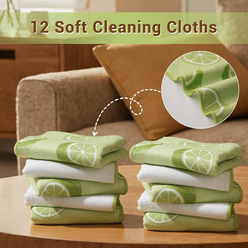 YUA 12 Pack,Microfiber Microfiber Cleaning Cloth Towels Cleaning,Microfiber Towels for Cars,Absorbent Dish Washing