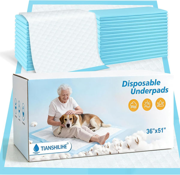 TIANSHILIHE Puppy Pee Pads for Dogs 51"x36" 40 Count, Extra Large Dog Pee