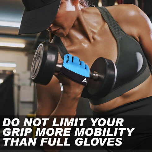 AYRO Minimal Workout Gloves, Short Partial Gym Weight Lifting Gloves Grip Pads for Men & Women with Full Palm