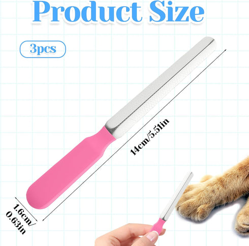 Qulkws Set, 3Pcs (5.5Inch, Small Dog Nail File Professional Nail Grooming Tool, Metal Emery Boards, Pet Filer for Small