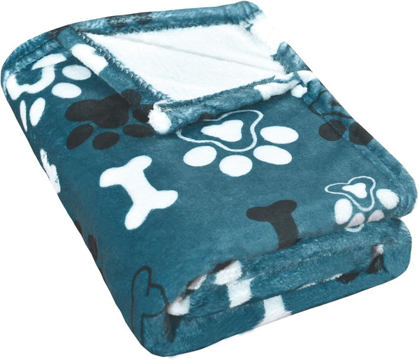 Dog Blankets for Dogs, Large & Medium Soft Fuzzy Washable Blankets, Reversible Cow Print for Pets, 41 x 31 inch,