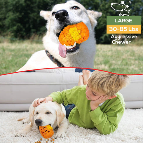 Dragon Egg Dog Chew Toy for Aggressive Chewers, Indestructible Tough Toy for Medium Large Dogs, Puppy Pet Toy