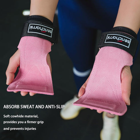 Wrist Straps for Weightlifting, Leather Weight Lifting Wrist Wraps, Grip Assistance Deadlift Straps for Men & Women