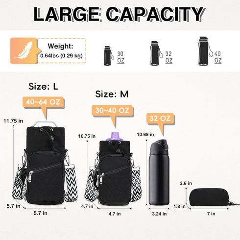 AGLOD Water Bottle Carrier with Strap - Essential Crossbody Bag for Active Lifestyles