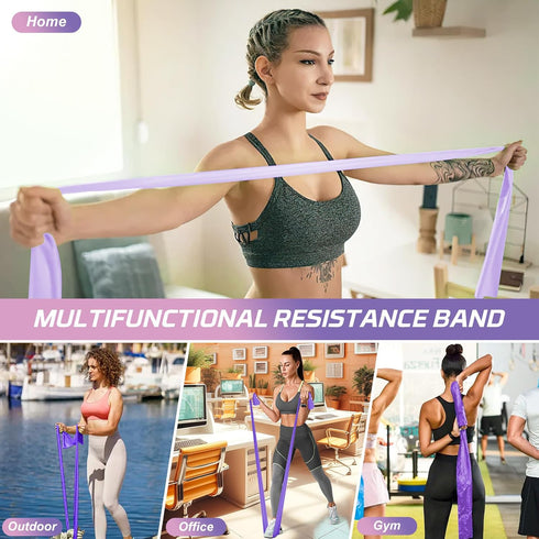 Resistance Bands Set, 5 Pcs Elastic Stretch Bands for Yoga Pilates Fitness Stretching Strength Training