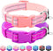 azuza 2 Pack Neoprene Padded Dog Collar for Small Dogs, Reflective Adjustable Safe and Comfy Collars, Purple/Pink, XS