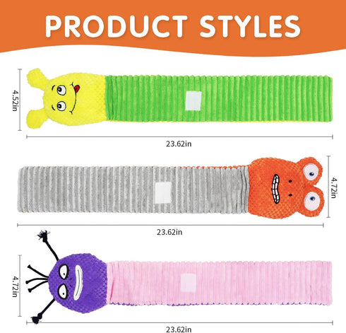 No Stuffing Dog Toys 3-Pack - Plush Toys with Squeaker and Crinkle Paper for Small, Medium, and Large Breeds