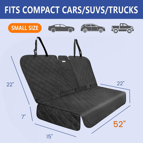900D ALLANSING Back Seat Cover for Compact Cars/SUVs Rear Split Bench - Oxford Waterproof Non-Slip Car Seat Protector