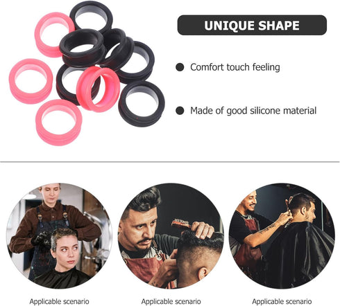 10pcs Silicone Scissor Finger Rings, Professional Shear Protectors for Hairdressing and Pet Grooming, Anti-skid Design