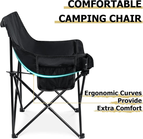 Leonyo Folding Camping Chairs, Portable Outdoor Lawn Chairs for Adults with Carrying Bag for Outside Fishing, Hiking