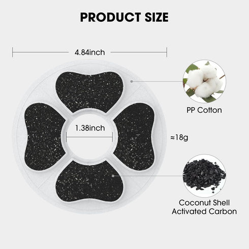 16 Packs Cat Water Fountain Food Grade Replacement Filters & Sponges for 74oz, 135oz Automatic Pet Water Fountain Dog Water Dispenser(8 Carbon Filters+8 Sponge Filters) by DEEIPET