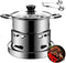 Hot Pot Alcohol Stove, Spirit Cooker with Pot, Camping Stoves Set, Easy to Carry Stainless Steel Liquid Stove