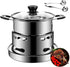 Hot Pot Alcohol Stove, Spirit Cooker with Pot, Camping Stoves Set, Easy to Carry Stainless Steel Liquid Stove
