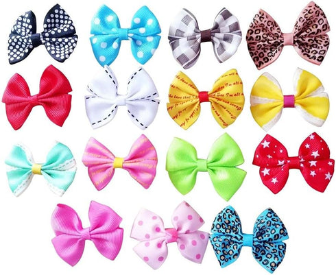PET SHOW 20pcs Dog Hair Bows with Alligator Clips, Assorted Bowknot Hair Clips for Small Medium Dogs, Cat, Puppy