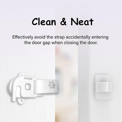 Adjustable Door Strap and Latch - Textile Cat Door Latch to Keep Dog Out of Litter Box, Economical Pet Gates Alternative