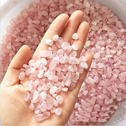 WAYBER 1 Lb Natural Pink Quartz Crystal Stones, Irregular Aquarium Pebbles for Turtle Tank