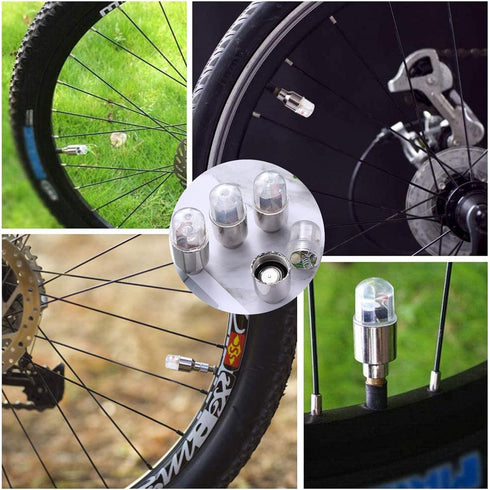 LED Tire Lights for Car 4 Pack, Waterproof Valve Stem Caps for Kids Boys, Bicycle Motorcycle Tyre Spoke Lights