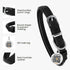 BRONZEDOG Rolled Leather Dog Collar for Small Medium Large Dogs with QR ID Tag (XS: 9-11 Inch, Glossy Black)