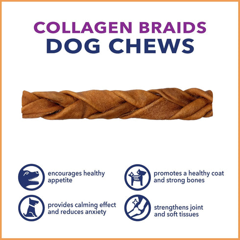 Pet Factory CareChewz Collagen 6-7" Skinny Braided Sticks, Chicken Flavor, 5 Count/1 Pack