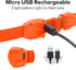 Light Up Rechargeable LED Dog Collar, Reflective Puppy Collar Lights for Small Breeds Dogs or Cats (Orange, XS