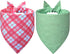 2 Pack (4 18-23" Spring Dog Bandanas Patterns) for Large X-Large Dogs - Reversible Floral Plaid Tie-On Scarves, Cherry