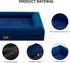 Large Orthopedic Dog Bed, Waterproof with Removable Cover, 4-Sides Bolster Soft Sofa Bed, Washable, Rich Blue
