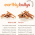 Earthly Maplewood Smoked Bully Sticks, Regular Thickness for Large, Medium, and Small Dogs, Grass Fed All Natural