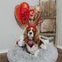 Valentines Day Dog Costume, Red Heart Headband and Buffalo Plaid Pet Bandana