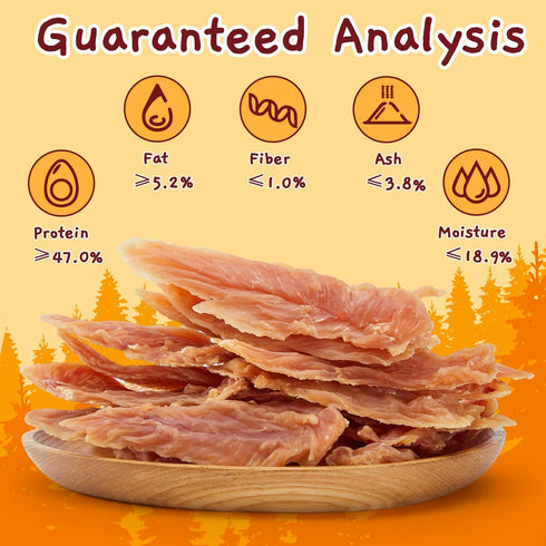 1.33lb Jungle Calling Jerky Dog Treats Made with Real Chicken Breast, Natural High Protein Healthy Snacks