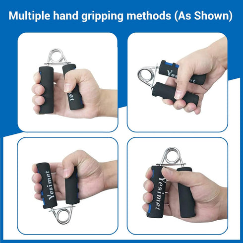 Hand Grip Strengthener Set, 2 Pack Forearm Exerciser and Finger Gripper, Soft Foam Trainer for Increasing Grip