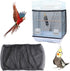 Bird Cage Seed Catcher - Adjustable Net Cover for Bird Cages, Seed Catcher Guard Net for Parrots and Macaws, Black