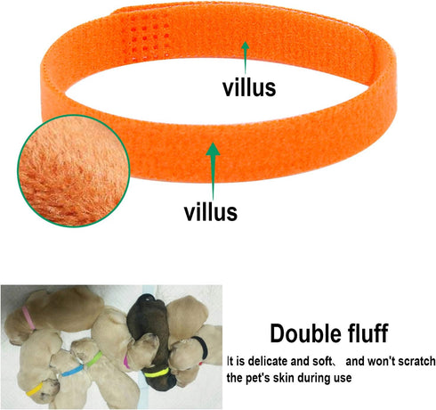 30 Pcs Double-Sided Soft Adjustable Puppy Whelping Collars, ID Bands for Newborn Pet Dogs and Cats in 15 Colors (XL)
