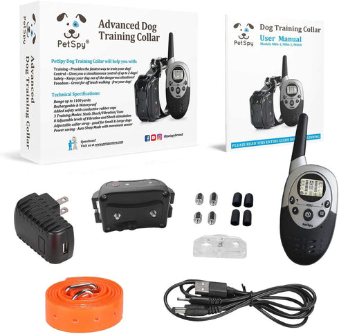 PetSpy M86 Dog Training Shock Collar, 1100 Yards, for Medium to Large Dogs, Waterproof Remote Trainer
