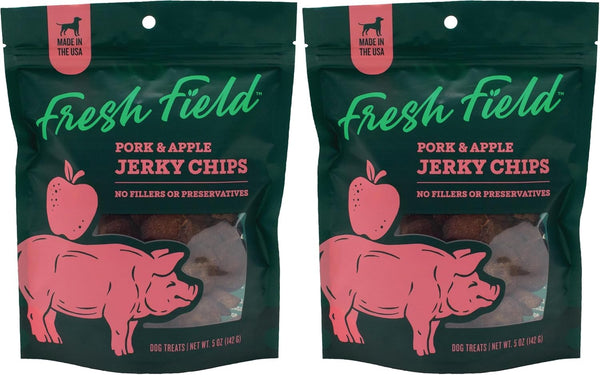 Fresh Field Pork & Apple Jerky Chips, 5 oz All-Natural Dog Treats,