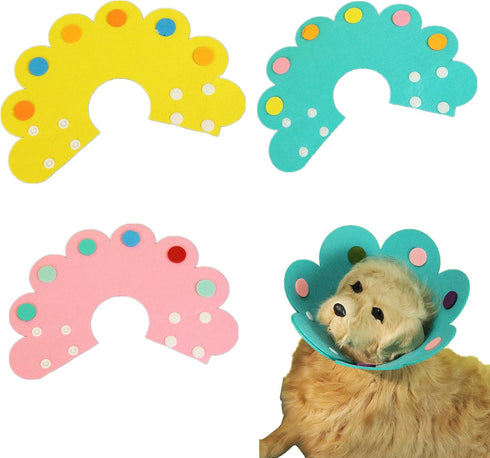 Sunflower Shape Elizabethan Dog Neck Collar, Soft Protective Recovery Cone for Small Dogs & Cats After Surgery