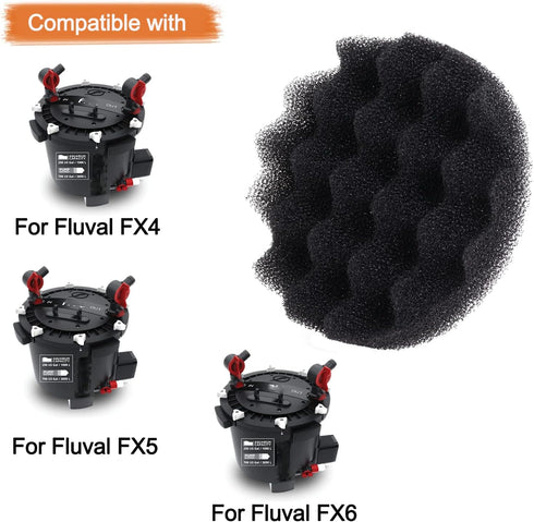 Swess FX6 Carbon Filter Pads, 8 Pack Replacement Foam Filter Pads Compatible with Fluval FX4/FX5, Black