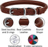 BRONZEDOG Rolled Leather Dog Collar with QR ID Tag for Small, Medium, Large Dogs (XS: 9-11 Inch, Chocolate Brown)