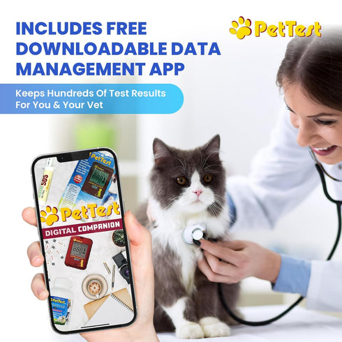 PetTest Glucose Monitoring Kit for Dogs & Cats, Classic Expert Diabetic Blood Sugar Check Kit, Includes Meter, Strips,