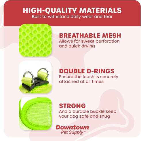 Downtown Pet Supply Step in Dog Harness for Small Dogs, No Pull, Atomic Yellow, Adjustable with Padded Mesh