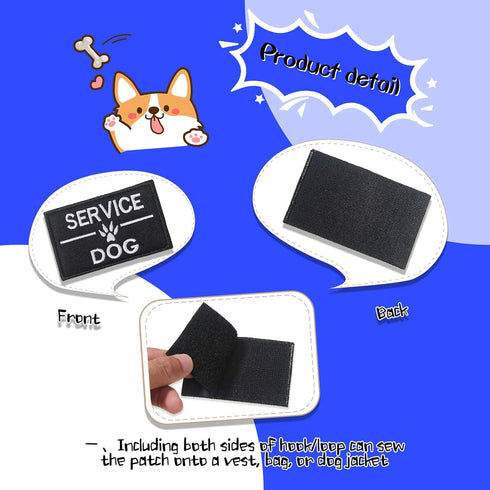 10 Pieces Service Dog Patches: Ask to Do Not Pet, Removable Tactical Vest Patch Set with American Flag