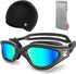 ZIONOR G1 Lite Swim Goggles with Swim Cap, Comfortable Anti-fog Swimming Goggles Cap Set