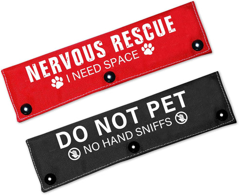 Nervous Rescue/Do Not Pet Friendly Dog Leash Sleeve - 2 Set for Rescue and Anxious Dogs - Pet Birthday Gift